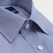 Classic Fit Fine Bengal Sea Island Quality Cotton Shirt With Classic Collar Double Cuff