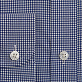 Classic Fit Small Gingham Check Cotton Shirt With Classic Collar Two Button Cuff