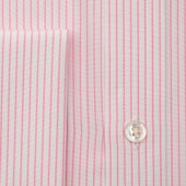 Classic Fit Pink Pinstripe Cotton Shirt With Classic Collar Double Cuff