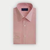 Classic Fit Pink Small Gingham Check Cotton Shirt With Classic Collar Two Button Cuff
