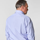 Classic Fit Plain End On End Cotton Poplin Shirt With Cut Away Collar Two Button Cuff