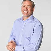 Classic Fit Plain End On End Cotton Shirt With Classic Collar Two Button Cuff