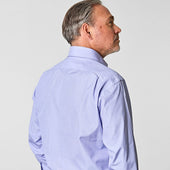 Classic Fit Plain End On End Cotton Shirt With Cut Away Collar Double Cuff