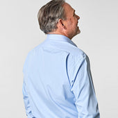 Classic Fit Plain Sea Island Quality Cotton Poplin Shirt With Classic Collar Double Cuff