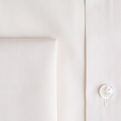 Classic Fit Plain Cotton Poplin Shirt With Classic Collar Double Cuff