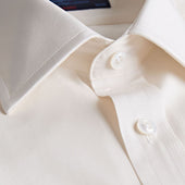Classic Fit Plain Cotton Poplin Shirt With Classic Collar Double Cuff