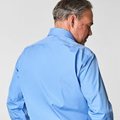 Classic Fit Plain Deep Cotton Poplin Shirt With Classic Collar Double Cuff