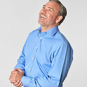 Classic Fit Plain Deep Cotton Poplin Shirt With Classic Collar Two Button Cuff