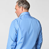 Classic Fit Plain Deep Cotton Poplin Shirt With Classic Collar Two Button Cuff