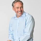 Classic Fit Plain Ice Cotton Poplin Shirt With Classic Collar Two Button Cuff