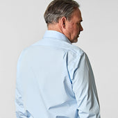 Classic Fit Plain Ice Cotton Poplin Shirt With Classic Collar Two Button Cuff