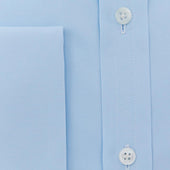 Classic Fit Plain Ice Cotton Poplin Shirt With Cut Away Collar Double Cuff