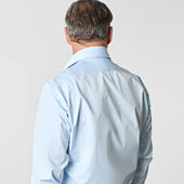 Classic Fit Plain Ice Cotton Poplin Shirt With Cut Away Collar Double Cuff