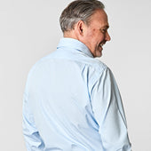 Classic Fit Plain Ice Cotton Poplin Shirt With Cut Away Collar Two Button Cuff