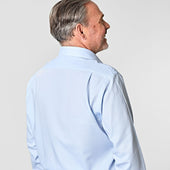 Classic Fit Plain Light Oxford Cotton Shirt With Classic Collar Double Cuff