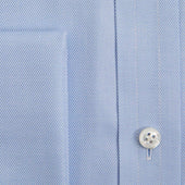 Classic Fit Plain Light Sea Island Quality Cotton Twill Shirt With Classic Collar Double Cuff