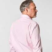 Classic Fit Plain Pink End On End Cotton Shirt With Classic Collar Double Cuff