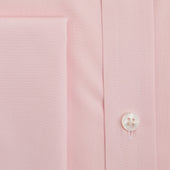Classic Fit Plain Pink Sea Island Quality Cotton Shirt With Classic Collar Double Cuff