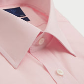 Classic Fit Plain Pink Sea Island Quality Cotton Shirt With Classic Collar Double Cuff
