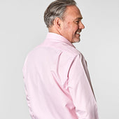 Classic Fit Plain Pink Textured Cotton Shirt With Classic Collar Double Cuff