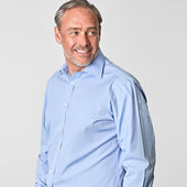 Classic Fit Plain Cotton Poplin Shirt With Classic Collar Double Cuff