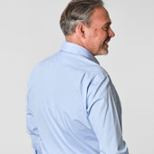 Classic Fit Plain Cotton Poplin Shirt With Classic Collar Two Button Cuff