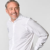 Classic Fit Plain Cotton Poplin Shirt With Cut Away Collar Two Button Cuff