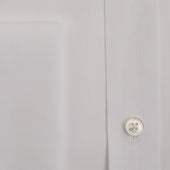 Classic Fit Plain Sea Island Quality Cotton Twill Shirt With Classic Collar Double Cuff