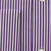 Classic Fit Purple Bengal Stripe Cotton Shirt With Classic Collar Double Cuff