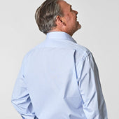 Classic Fit Hairline Stripe Cotton Poplin Shirt With Cut Away Collar Double Cuff
