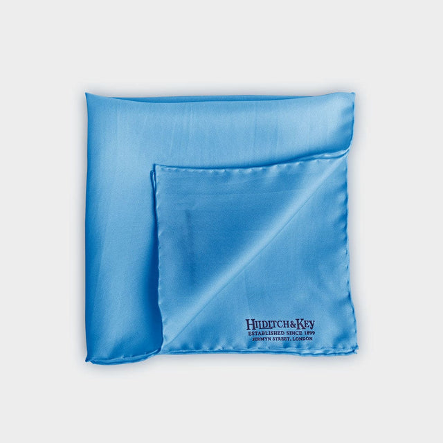 Classic Light Blue Silk Pocket Square