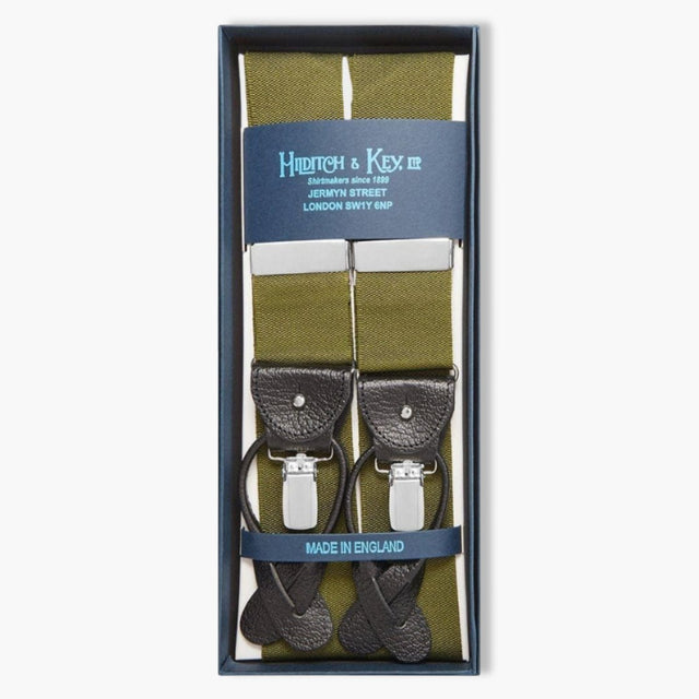 Classic Moss Green Silk Barathea Braces