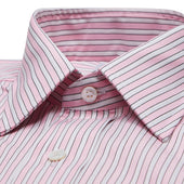 Classic Fit Exclusive Budd Stripe Double Cuff Shirt In Pink