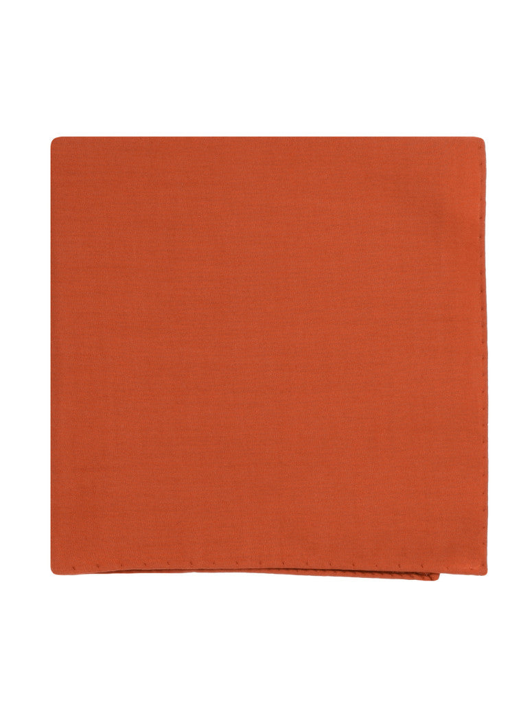 Clay Orange Silk Pocket Square Amalfi