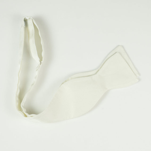 White faille silk bow tie