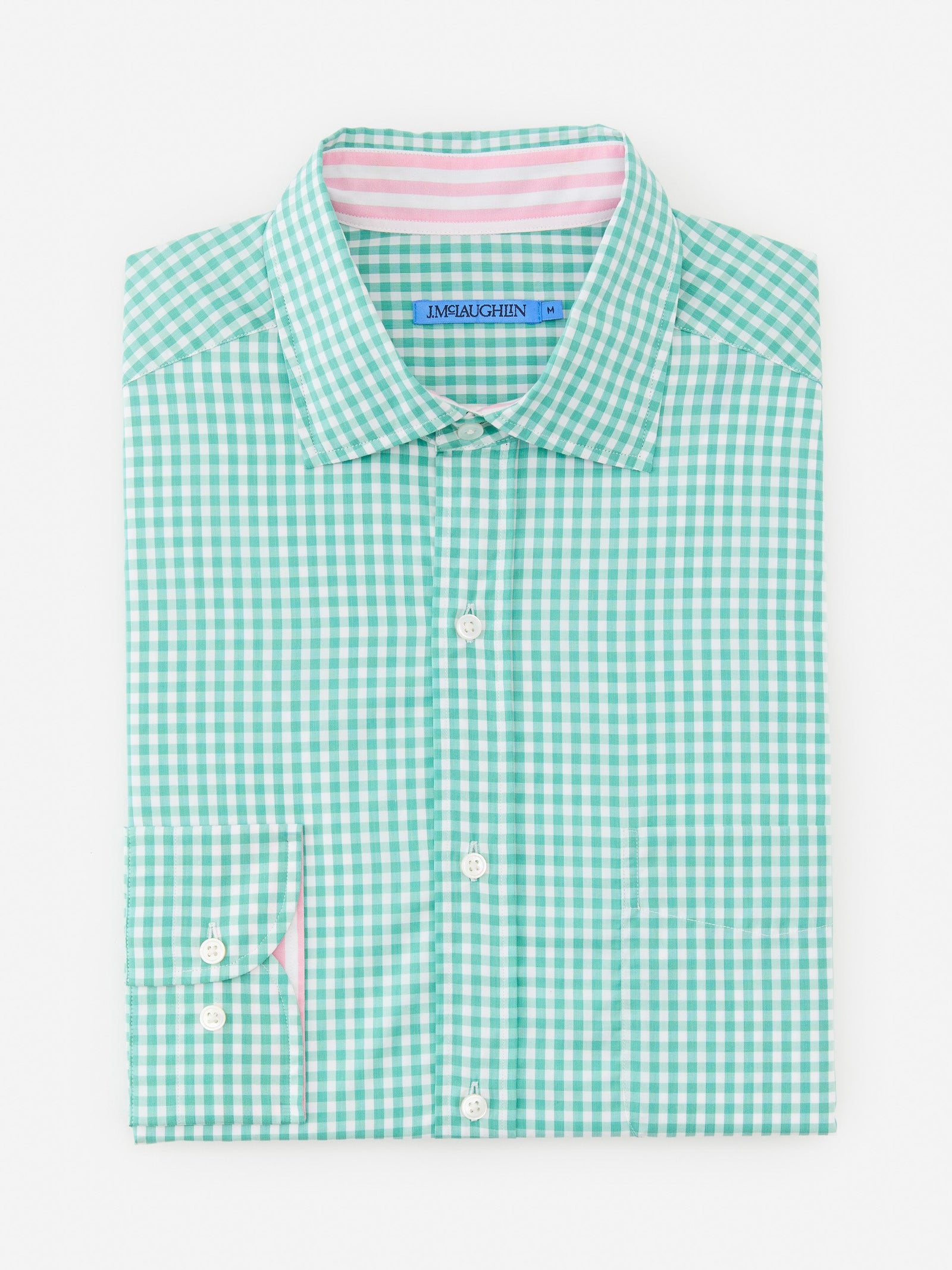 Green White Gingham Club Classic Fit Shirt Men S Shirts J Mclaughlin