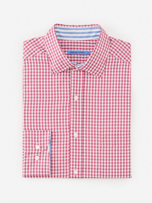 Red/White Gingham Club Classic Fit Shirt | Men's Shirts | J.McLaughlin