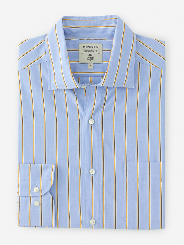 Yellow/Blue/White Shadow Stripe Club Classic Fit Shirt | Men's Shirts | J.McLaughlin