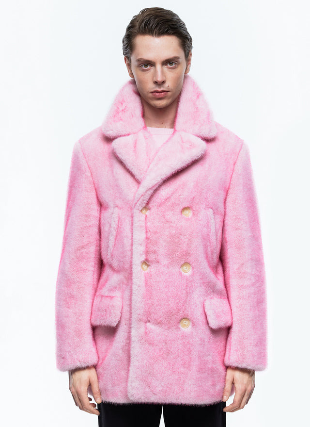 Double Breasted Faux Fur Coat