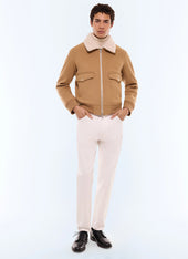 Blended wool cloth bomber