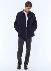 Double-faced wool overcoat