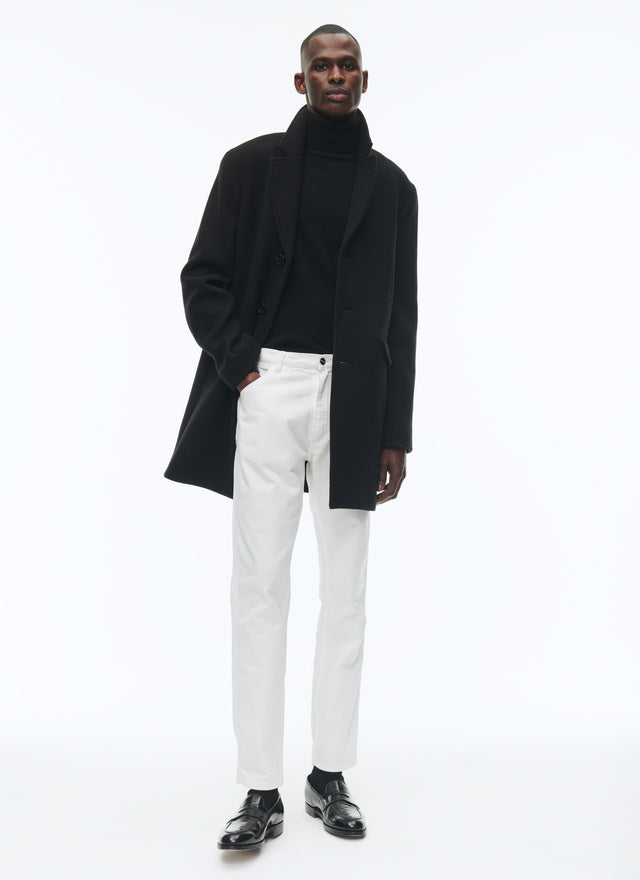 Fitted wool broadcloth coat