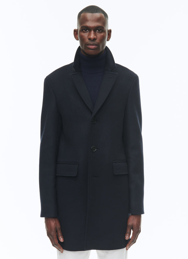 Wool broadcloth fitted coat
