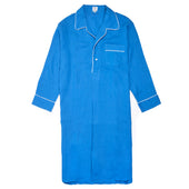Exclusive Plain Linen Nightshirt in Cobalt