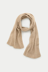 Knitted Maglia Inglese Cashmere Scarf Coffee Cream
