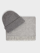 Coffret cadeau bonnet et écharpe gris