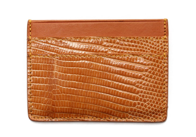 Double Card Wallet - Tan Lizard
