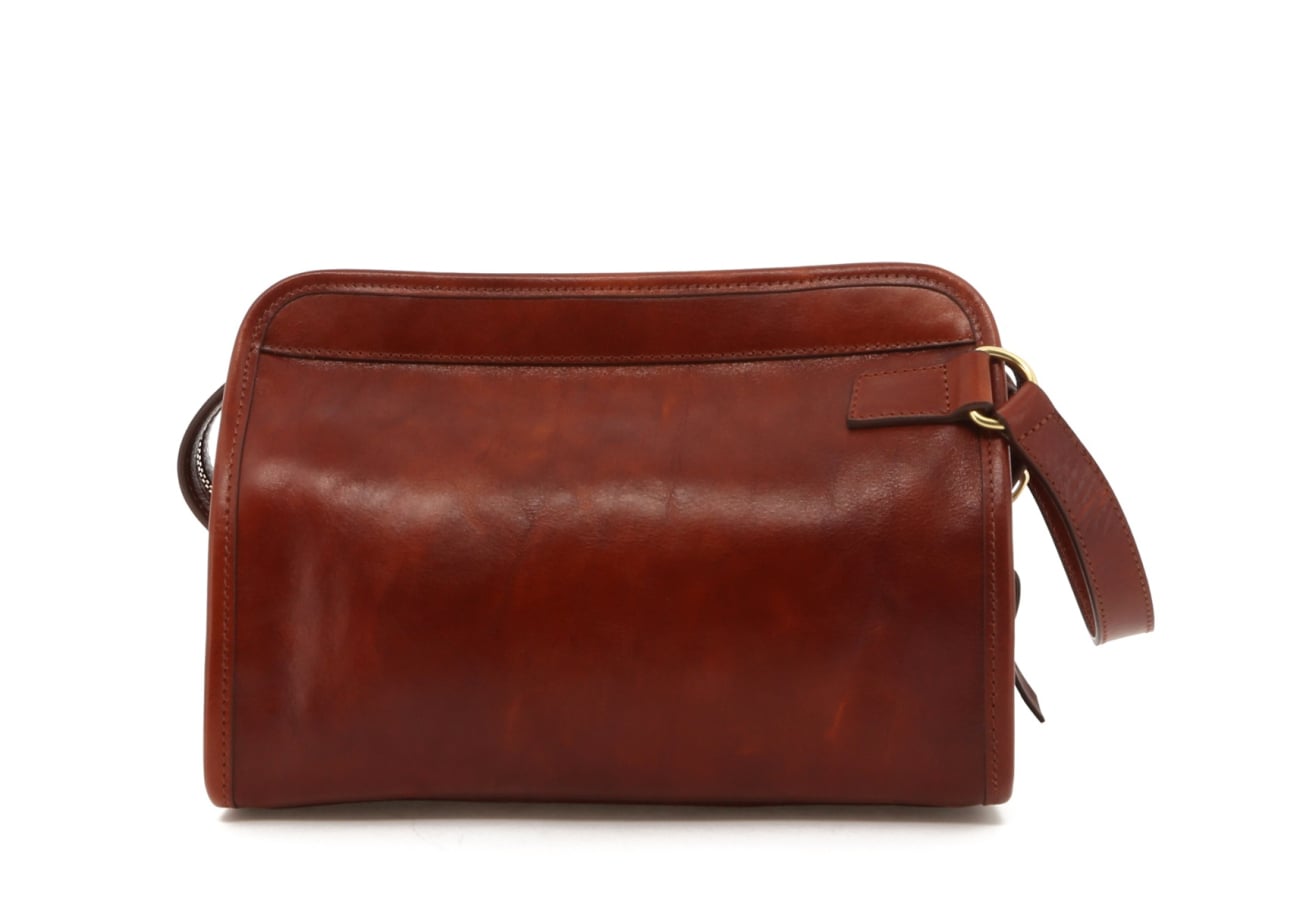 Large Travel Kit - Cognac Hand Stained Leather