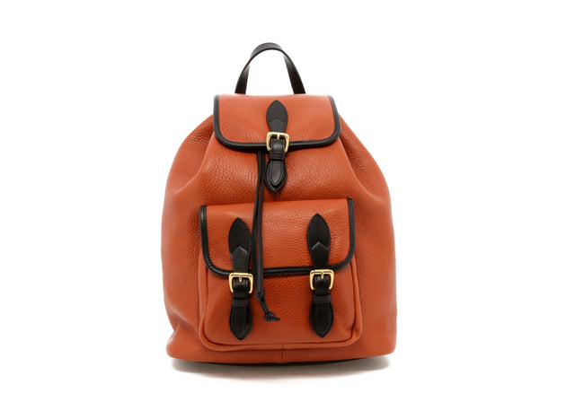Classic Backpack - Cognac/Black - Pebbled