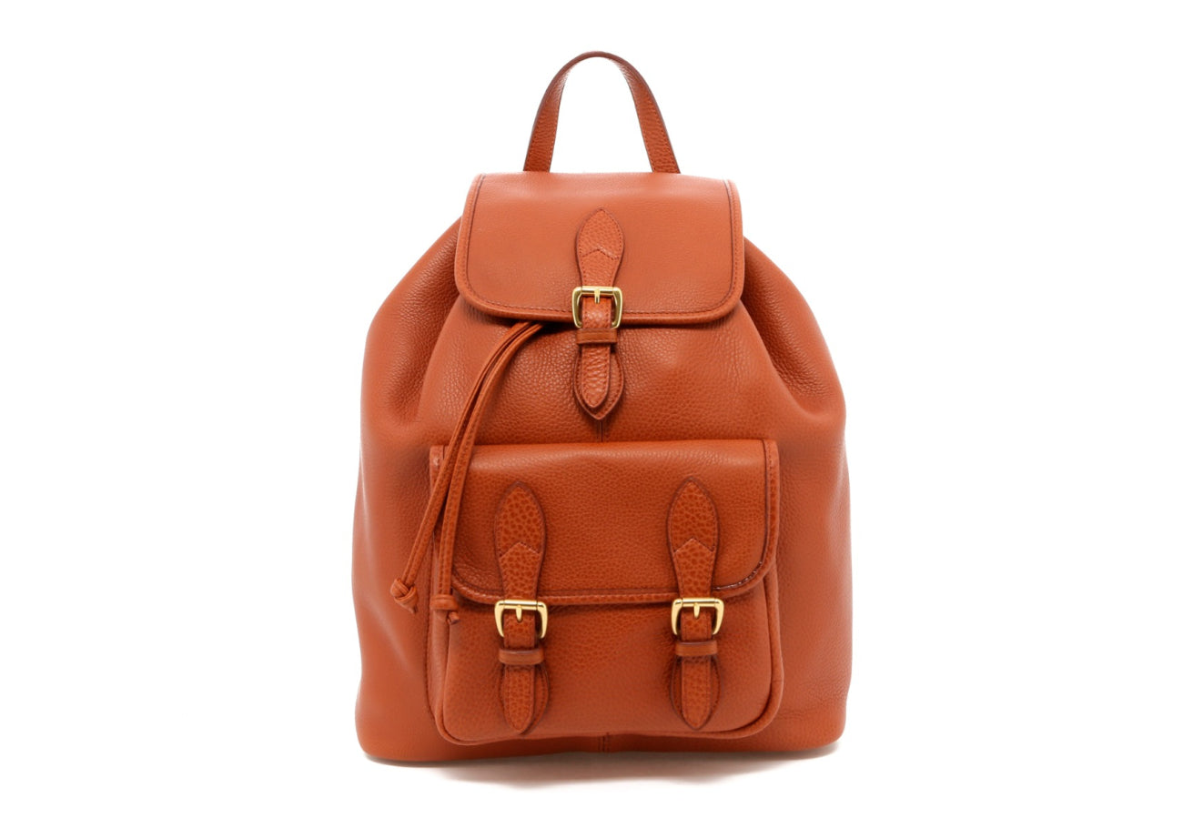 Classic Backpack - Cognac - Pebbled Leather - Unlined